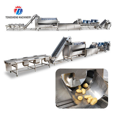 Selection roller brush bubble washing,drying,and cutting production line Fruit Vegetable FOOD processing production Machine