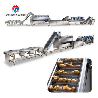 Selection roller brush bubble washing,drying,and cutting production line Fruit Vegetable FOOD processing production Machine