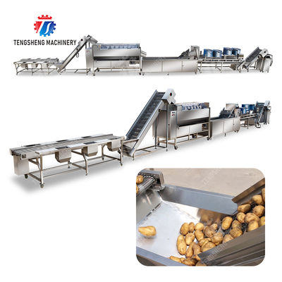 Selection roller brush bubble washing,drying,and cutting production line Fruit Vegetable FOOD processing production Machine